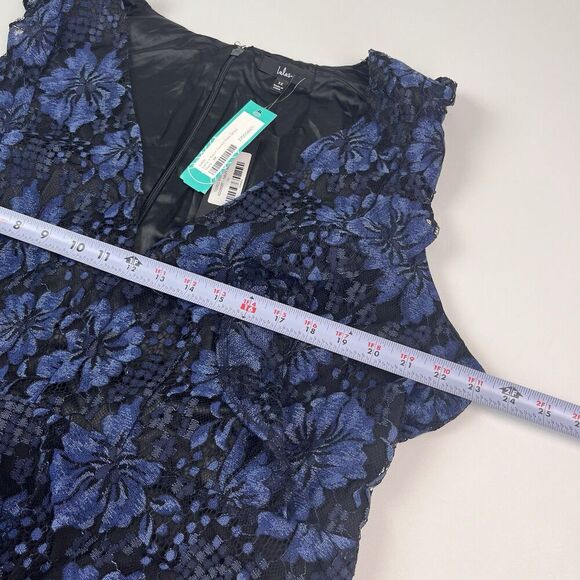 New Lulus Molinetto Floral Lace Ruffled Maxi Dress 3X Navy - Picture 8 of 16